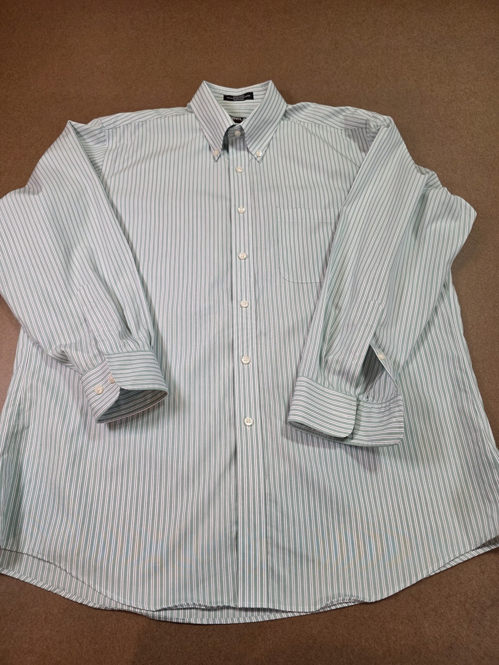 Kirkland Signature Cotton Men's Blue & White Vertical Stripe Dress Shirt‎